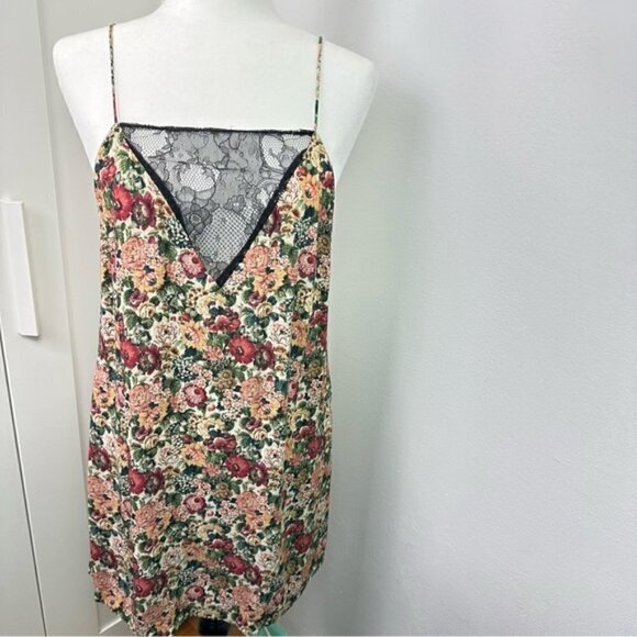 Zara Floral Lace Trim Slip Tank Dress Small - Picture 5 of 9